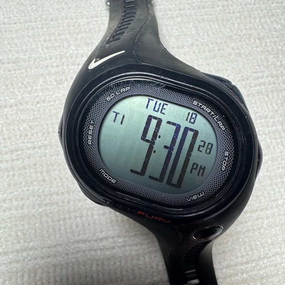 Nike Triax Fury 50 Lap Digital Watch Black Y2K WR0142-868 WG00-4000